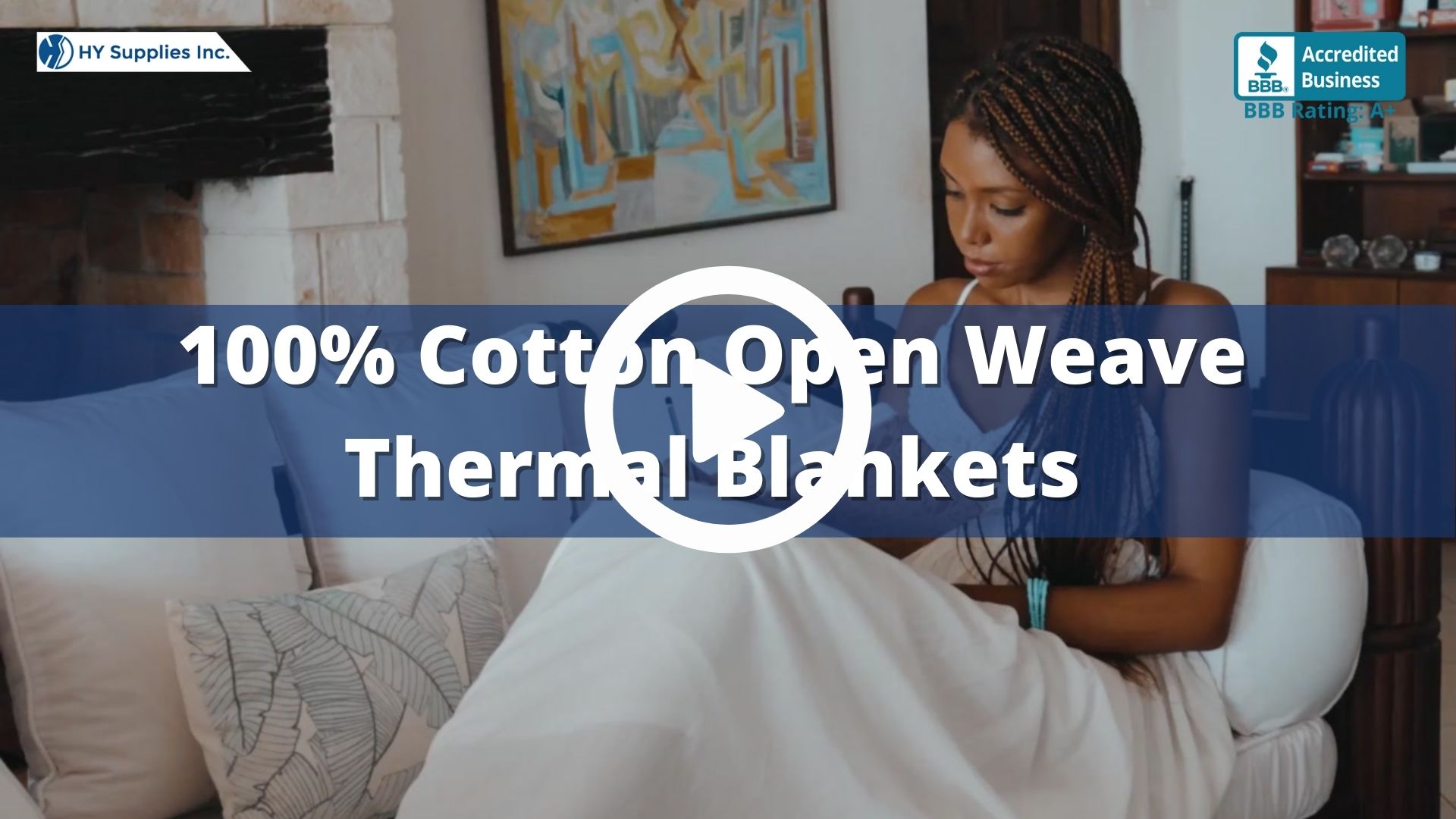 100 % Cotton Open Weave Thermal Blankets