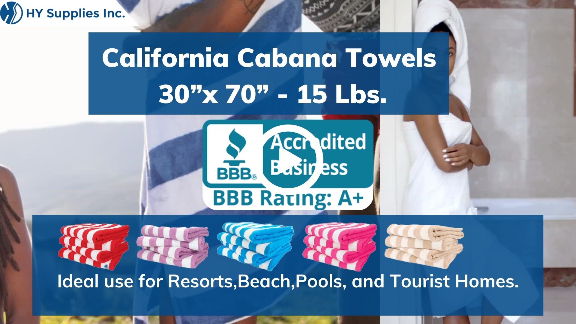 California Cabana Towels - 30" x 70" - 15 Lbs.