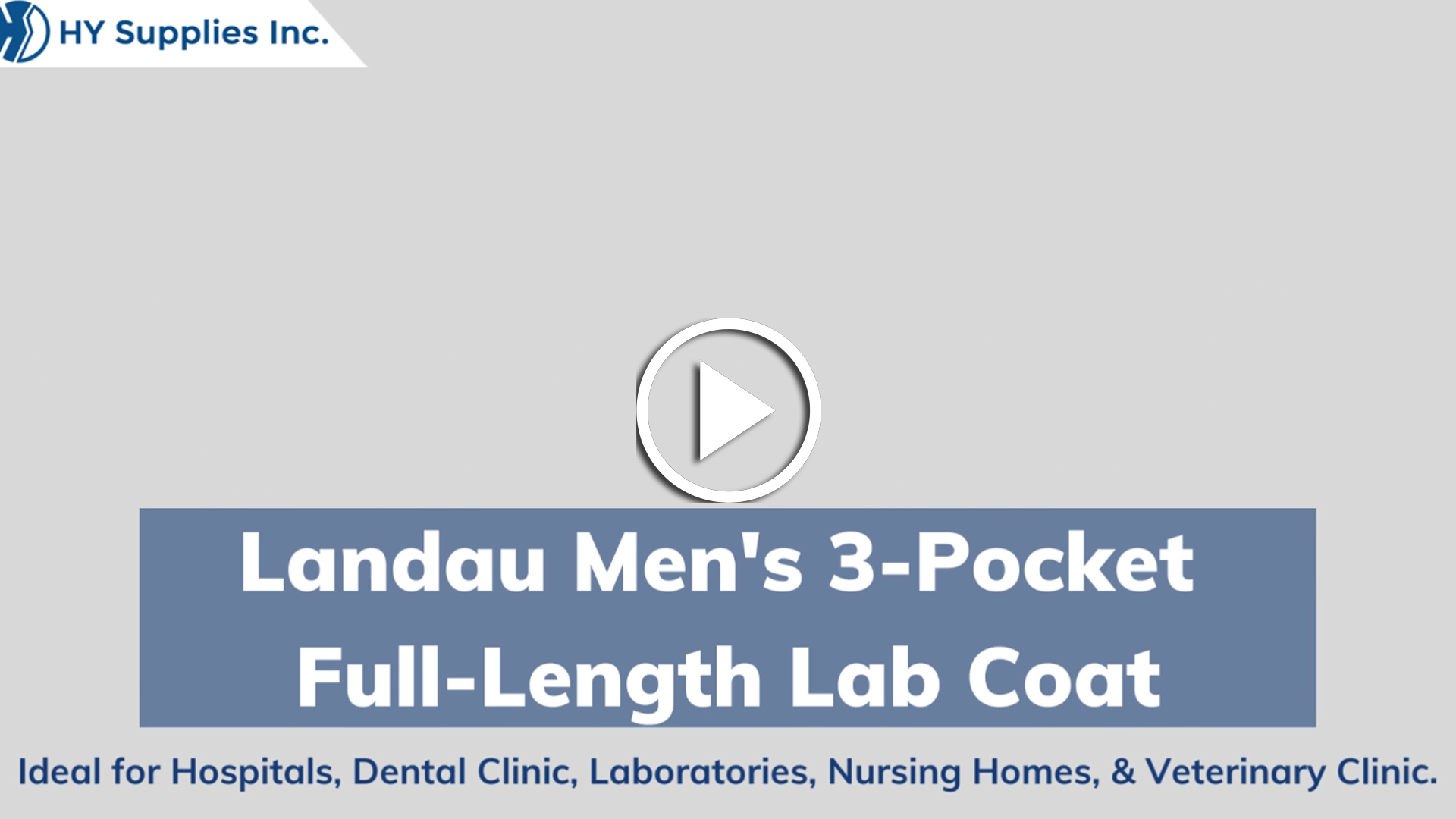 Landau Mens 3-Pocket Full-Length Lab Coat