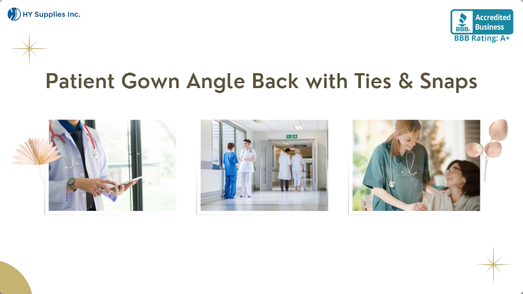 Patient Gown Angle Back with Ties & Snaps