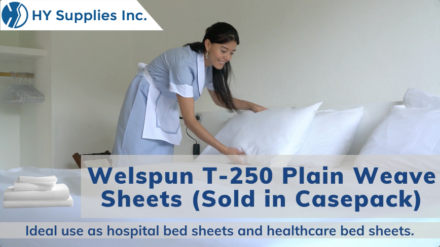 Welspun T-250 Plain Weave Sheets (Sold in Casepack)
